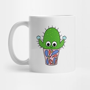 Cute Cactus Design #212: Big Cactus With Flowers In Nice Pot Mug